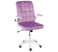 Beliani Chaise de Bureau en Velours Hauteur Réglable Dossier Inclinable Pivotante Violette Dandy