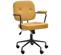 Beliani Chaise de Bureau Jaune en Tissu Pivotante Hauteur Ajustable Frein Sécurité Pawnee