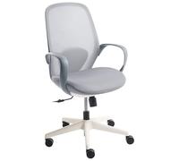 Beliani Chaise de Bureau Moderne en Maille Dossier Inclinable Hauteur Réglable Base Pivotante Assisse en Mousse Moulée PU Grise Foama