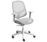 Beliani Chaise de Bureau Moderne en Maille Rembourrée Base Pivotante Hauteur Réglable Accoudoirs Grise Aeri