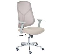 Beliani Chaise de Bureau Moderne Piètement Pivotant Hauteur Réglable Accoudoirs Assise en Maille Beige Nuviner