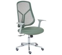 Beliani Chaise de Bureau Moderne Piètement Pivotant Hauteur Réglable Accoudoirs Assise en Maille Verte Nuviner