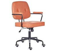 Beliani Chaise de Bureau Orange en Tissu Pivotante Hauteur Ajustable Frein Sécurité Pawnee