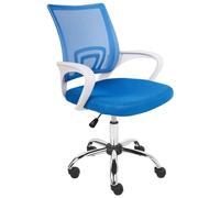 Beliani Chaise de Bureau Pivotante Réglable en Hauteur Dossier en Tissu Bleu Solid