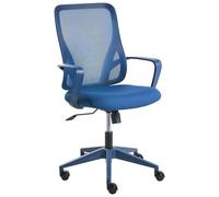 Beliani Chaise de Bureau Revêtement en Maille Pivotante Réglable en Hauteur et Inclinable Bleue Luma