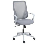 Beliani Chaise de Bureau Revêtement en Maille Pivotante Réglable en Hauteur et Inclinable Gris Clair Luma