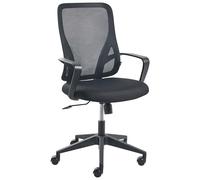 Beliani Chaise de Bureau Revêtement en Maille Pivotante Réglable en Hauteur et Inclinable Noire Luma