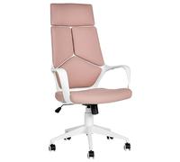Beliani Chaise de Bureau Style Moderne en Matière Synthétique Rose et Blanc Delight