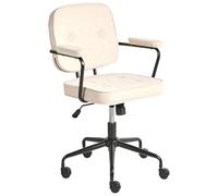 Beliani Chaise de Bureau Traditionnelle en Tissu Pivotante et Réglable avec Accoudoirs Beige Clair Pawnee