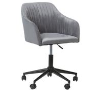 Beliani - Chaise de Bureau - Venice - en Velours, Gris