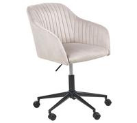Beliani - Chaise de Bureau - Venice - en Velours, Noir