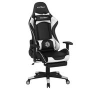 Beliani - Chaise de Gaming - Victory - en Cuir PU Noir et Blanc