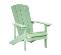 Beliani Chaise de Jardin en Plastique Effet Bois Terrasse Extérieur Vert Clair Adirondack