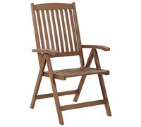 Beliani Chaise de Jardin Pliable et Inclinable Accoudoirs en Bois d'Acacia Marron Foncé Amantea