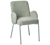 Beliani Chaise de Salle à Manger Rétro Pieds en Fer Bouclé Vert Clair Magee