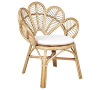 Beliani Chaise empilable à Dossier en éventail en rotin Clair pour Intérieur et Extérieur Florentine II