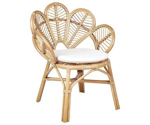Beliani Chaise empilable à Dossier en éventail en rotin Clair pour Intérieur et Extérieur Florentine II