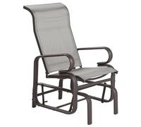 Beliani Chaise Fauteuil à Bascule en Aluminium et Textile Marron Confortable Durable et Élégante pour Salon Jardin ou Terrasse au Style Moderne