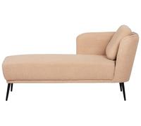 Beliani Chaise Longue à Droite avec Coussin Méridienne de Salon en Bouclé Beige Artheze