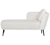 Beliani Chaise Longue à Droite avec Coussin Méridienne de Salon en Bouclé Blanc Cassé Artheze