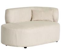 Beliani Chaise Longue à Droite en Velours Côtelé avec Coussin d'Appoint Beige Clair Vanvey