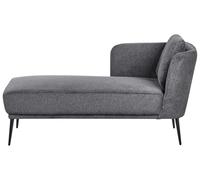 Beliani Chaise Longue à Droite Rétro en Polyester avec Coussin Méridienne Meuble de Salon Gris Foncé Artheze