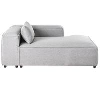 Beliani Chaise Longue à Gauche Moderne en Tissu avec Accoudoir Gris Brande