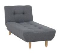 Beliani Chaise Longue Tapissé en Tissu Gris Foncé Idéale pour Chambre ou Salon Scandinave