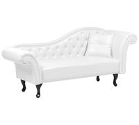 Beliani Chaise Longue Côté Droit Blanc Cuir PU Unicolore Chesterfield
