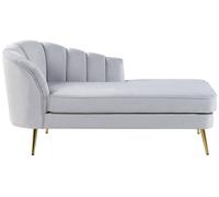 Beliani - Chaise Longue Côté Gauche - Allier - Velours, Gris
