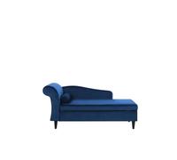 Beliani - Chaise longue côté gauche en velours bleu LUIRO