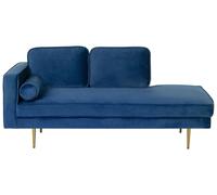 Beliani - Chaise Longue Côté Gauche - Miramas - Velours, Bleu Marine