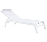 Beliani Chaise Longue de Jardin en Aluminium et Textile Blanc Style Industriel Catania
