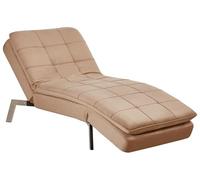 Beliani Chaise Longue en Velours Marron Clair avec 5 Positions Réglables Confort Loiret