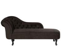 Beliani - Chaise longue en velours marron côté gauche style Chesterfield NIMES