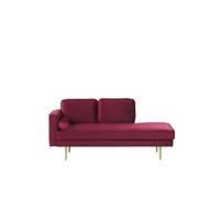 Beliani - Chaise longue en velours rouge foncé côté gauche MIRAMAS