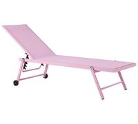Beliani - Chaise longue Inclinable - Portofino - en Aluminium et Textile, Rose