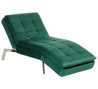 Beliani - Chaise Longue - Loiret - Position Réglable, en Velours, Vert
