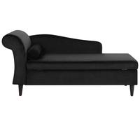 Beliani - Chaise Longue - Luiro - Côté Gauche, Velours, Noir