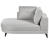 Beliani Chaise Longue Moderne à Droite Pieds en Fer Revêtement en Lin Synthétique Hydrofuge avec Coussins Gris Marum