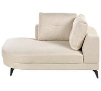 Beliani Chaise Longue Moderne à Droite Pieds en Fer Revêtement en Lin Synthétique Hydrofuge avec Coussins Beige Clair Marum