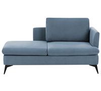 Beliani Chaise Longue Moderne à Droite Pieds en Métal avec Coussin Tissu Polyester Bleu Sievoz