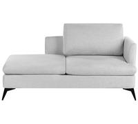 Beliani Chaise Longue Moderne à Droite Pieds en Métal avec Coussin Tissu Polyester Gris Clair Sievoz