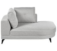 Beliani Chaise Longue Moderne à Gauche Pieds en Fer Revêtement en Lin Hydrofuge avec Coussins Gris Marum