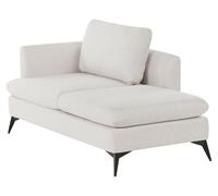 Beliani Chaise Longue Moderne à Gauche Pieds en Métal avec Coussin Tissu Polyester Beige Clair Sievoz
