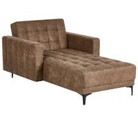 Beliani Chaise Longue Moderne en Cuir PU Similicuir PU Lit de Repos Inclinable Capitonné Marron Aberdeen