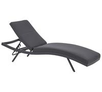 Beliani Chaise Longue Moderne en Métal Cadre en Aluminium Inclinable Rembourré Gris Graphite Amelia