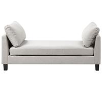 Beliani Chaise Longue Moderne Scandinave en Tissu Pieds en Acier avec Coussins Gris Clair Archiane