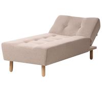 Beliani Chaise Longue Tapissé en Tissu Beige Idéale pour Chambre ou Salon Scandinave
