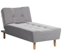 Beliani Chaise Longue Tapissé en Tissu Gris Foncé Idéale pour Chambre ou Salon Scandinave